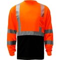 Gss Safety GSS Safety 5114, Class 3, Microfiber Birdseye Long Sleeve T-Shirt W/ Black Bottom, Orange, XL Tall 5114-XL TALL